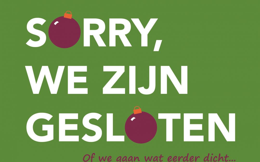 Onze winkels zijn gesloten, maar we blijven open voor inbreng en als PostNL punt
